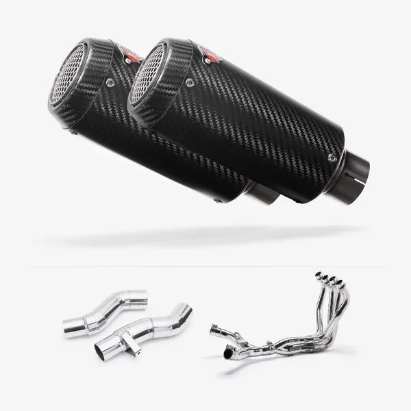Lextek Carbon Fibre CP9C Full Exhaust System for Kawasaki Z1000 SX WITH LUGGAGE 2010-2019
