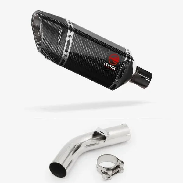 Lextek Carbon Fibre SP11C Gloss Exhaust 200mm with Link Pipe for Honda VFR800 X Crossrunner (11-14)