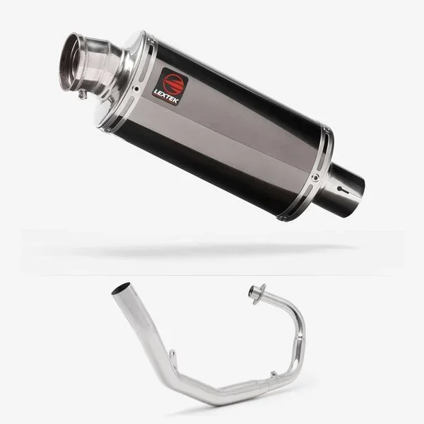 Lextek Dark Tint Stainless Steel OP16 Full Exhaust System 250mm for Lexmoto LXR 125