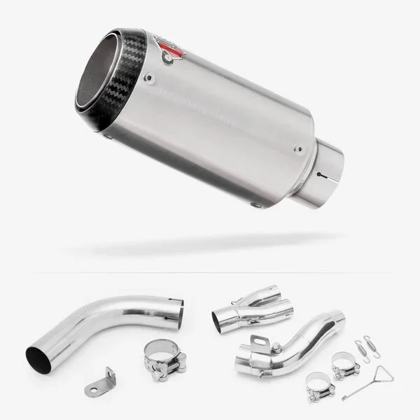 Lextek Stainless Steel CP1 Matt Carbon Tip Exhaust 150mm with Link Pipe for Honda CB1000R (08-17)