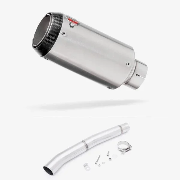 Lextek Stainless Steel CP1 Matt Carbon Tip Exhaust 150mm with Link Pipe for Yamaha YZF R6 (06-16)