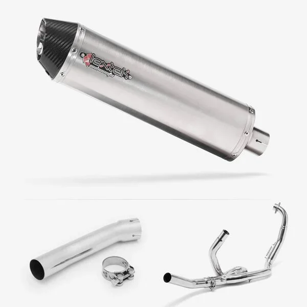Lextek Stainless Steel RP1 Gloss Oval Exhaust System 400mm for Suzuki SV650 (99-02)