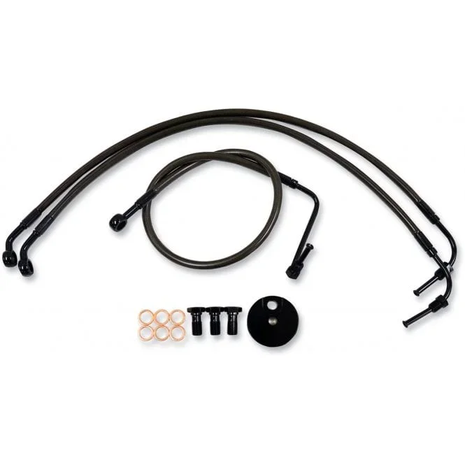 Midnight Braided Brake Line Kit Dyna