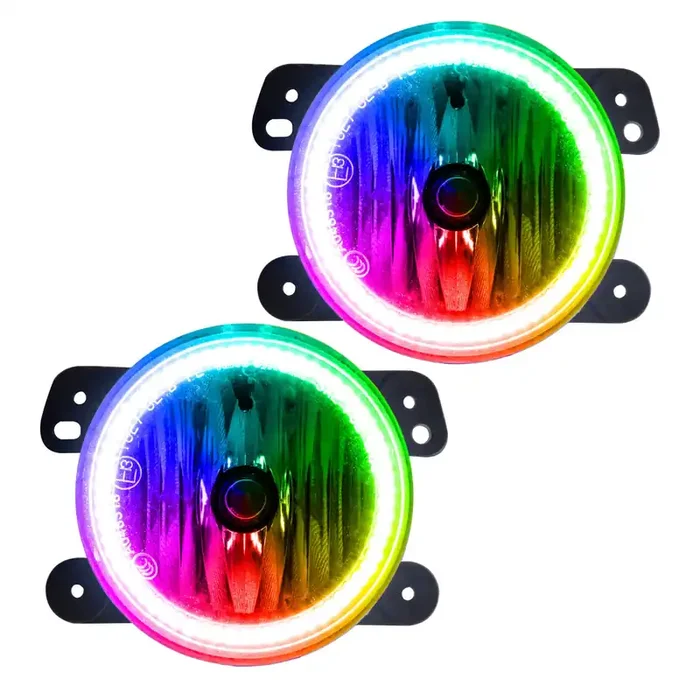 Pre-Assembled LED Halo Fog Lights 10-15 Jeep Wrangler JK