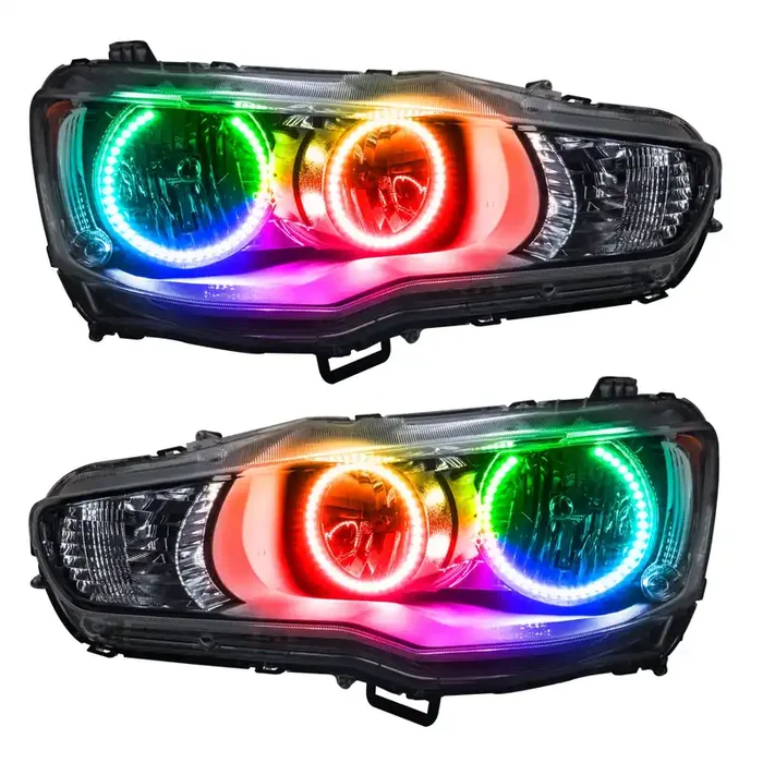 Pre-Assembled LED Halo Headlights 08-17 Mitsubishi Lancer