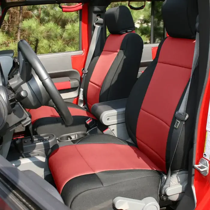 Seat Cover Kit, Black/Red 11-18 Jeep Wrangler Unlimited JKU, 4 Door