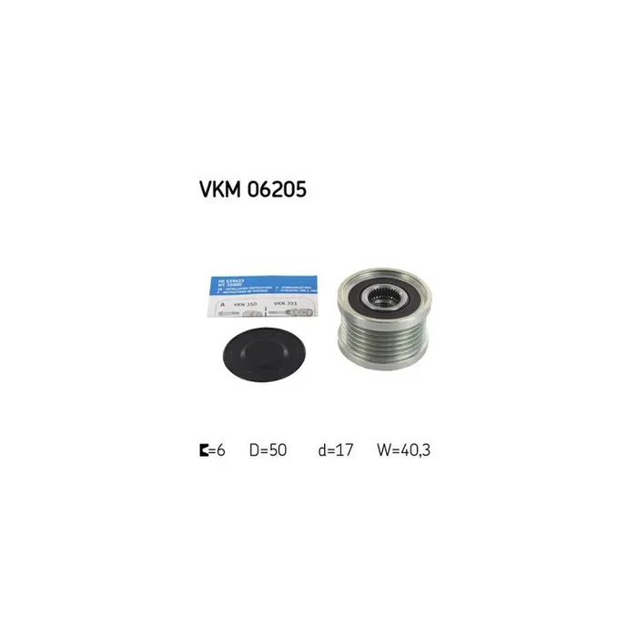 Skf Vkm 06205 Alternator Freewheel Clutch For Nissan X-Trail (T31)