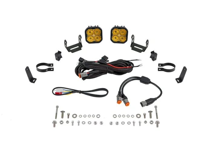 SS3 LED Bumper 2 Inch Roll Bar Kit Sport Yellow SAE Fog (pair)