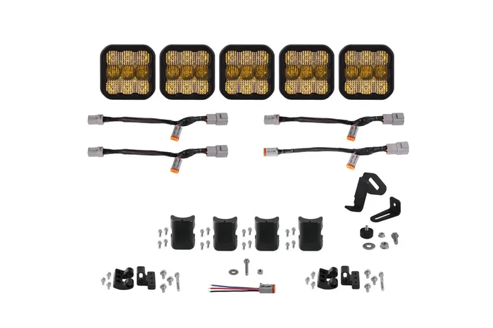 SS5 Pro Universal CrossLink 5-Pod Lightbar Yellow Combo