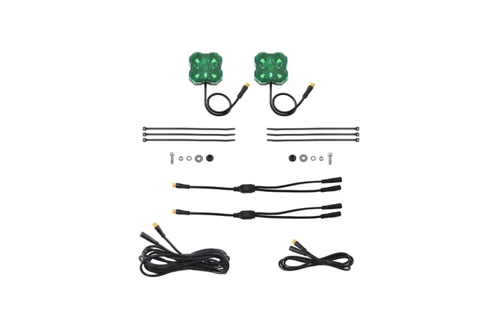 Stage Series Single-Color LED Rock Light Green M8 (2-pack)