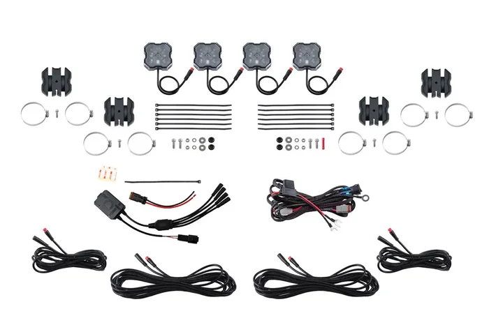 Stage Series SXS Rock Light Installer Kit RGBW M8 w/Controller (4-pack)
