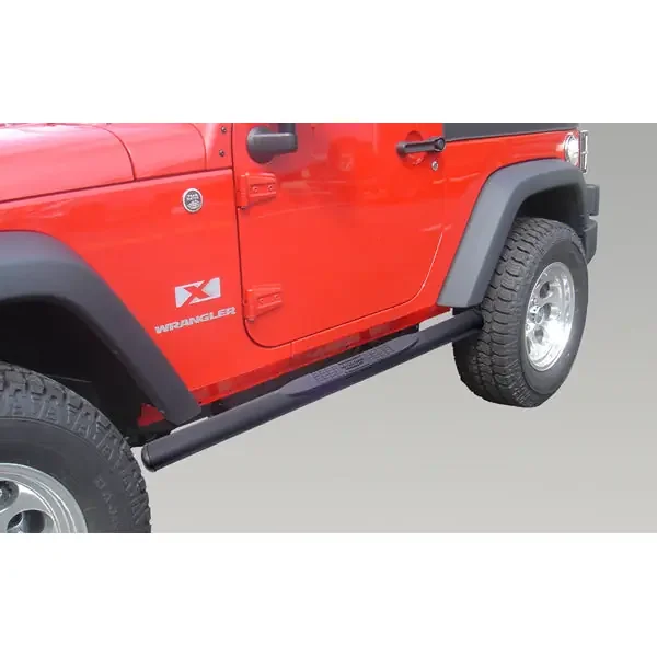 Tube Side Step Kit, Oval, 4.25 Inch, Black 07-18 Wrangler JK, 2 Door