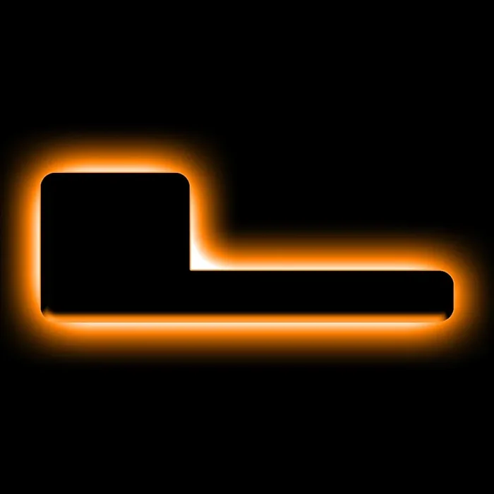Universal Illuminated LED Letter Badges Matte Black Surface Finish L