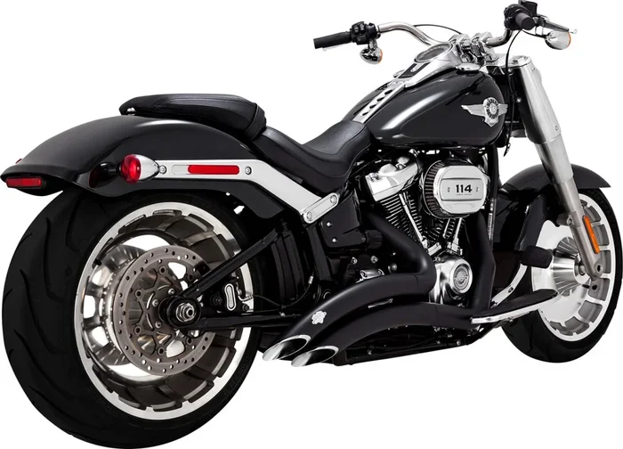 Vance & Hines Big Radius Exhaust System With PCX Technology In Black Finish For Harley Davidson 4675 – 2018-2024 M8 Softail Fatboy, Breakout & King Models