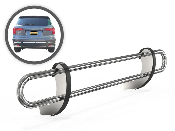 VGRBG-0712-1191SS Steel Rear Bumper Guard 16-22 Honda Pilot, 19-24 Passport
