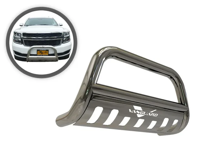 VGUBG-2152SS 3 in. Wide Steel Classic Bull Bar 19-24 Chevrolet Silverado 1500 2500 3500