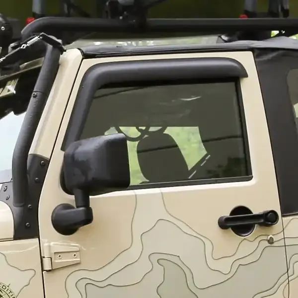 Window Visors, Matte Black 07-18 Jeep Wrangler JK